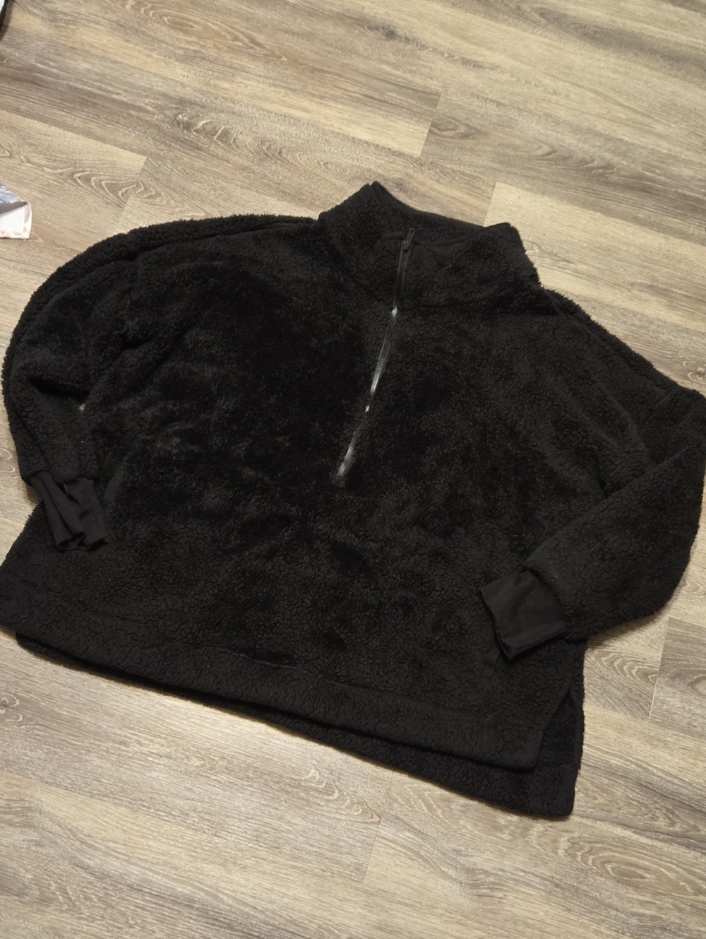 Lularoe Black Fleece Nancy Quarter Zip Pullover 2X